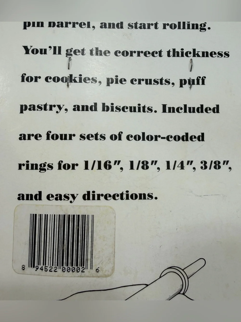 Rolling Pin Rubber Rings Roll dough Thickness 4 Sizes New old stock
